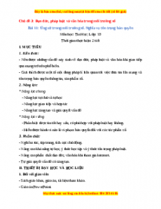 Giáo án Tin học 10 Bài 11 (Kết nối tri thức): Ứng xử trong môi trường số. Nghĩa vụ tôn trọng bản quyền