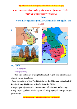 Giáo án Bài 21 Lịch sử 7 Cánh diều (2024): Vùng đất phía nam từ đầu thế kỉ thứ X đến đầu thế kỉ thứ XVI