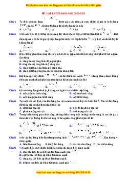 Đề thi thử Vật lí Sở An Giang năm 2023