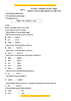Phần I - Unit 5:NATURAL WONDERS OF THE WORLD - Chương trình thí điểm