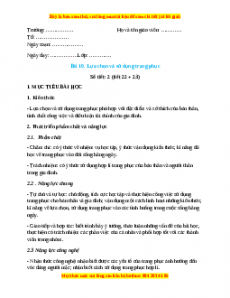 Giáo án Công nghệ 6 Bài 10 (Cánh diều): Lựa chọn và sử dụng trang phục