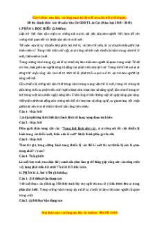 Đề thi tuyển sinh chính thức vào 10 môn Ngữ Văn năm 2018 - 2019 có đáp án - Sở GDĐT Lào Cai