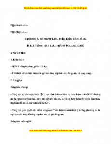 Giáo án Bài 14 Vật lí 10 Chân trời sáng tạo (2024): Moment lực. Điều kiện cân bằng lực của một vật