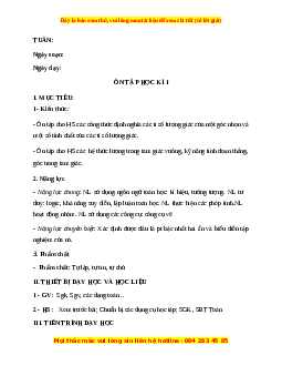 Giáo án Ôn tập học kì 1 Toán 9 Học kì 1