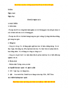 Giáo án Ôn tập học kì 1 Toán 9 Học kì 1