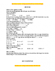 Đề thi Toán lớp 4 cuối kì 2 (Đề 9)