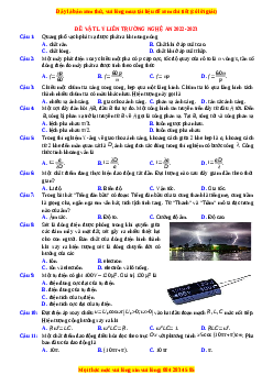 Đề thi thử Vật lí Lên trường Nghệ An năm 2023