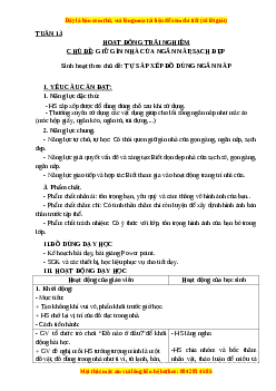 Giáo án Tuần 13: Tự sắp xếp đồ dùng ngăn nắp Hoạt động trải nghiệm 3 Kết nối tri thức