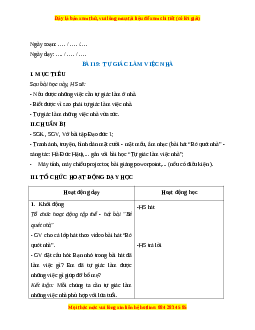 Giáo án Bài 19 Đạo đức 1 Kết nối tri thức: Tự giác làm việc nhà