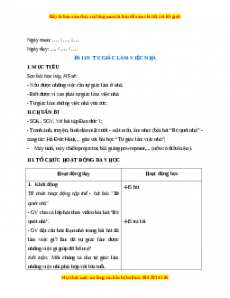 Giáo án Bài 19 Đạo đức 1 Kết nối tri thức: Tự giác làm việc nhà