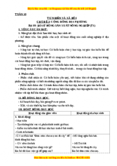 Giáo án Tự nhiên và xã hội 3 Kết nối tri thức Bài 9: Hoạt động sản xuất ở nông nghiệp