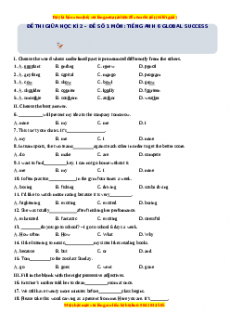 Đề thi giữa kì 2 Tiếng Anh 6 Global success năm 2022 - 2023 (Đề 1)