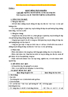 Giáo án HĐTN lớp 3 Tuần 15 Cánh diều: Truyền thống quê hương