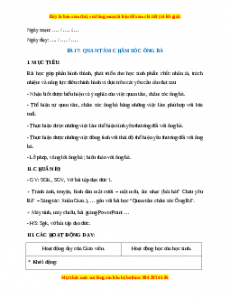 Giáo án Bài 7 Đạo đức 1 Kết nối tri thức: Quan tâm, chăm sóc ông bà