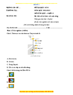 Đề thi cuối kì 2 Tin học lớp 3 Kết nối tri thức (Đề 2)
