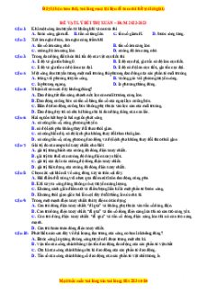 Đề thi thử Vật lí trường Bùi Thị Xuân - HCM năm 2023