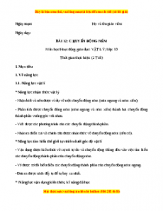 Giáo án Bài 12 Vật lí 10 Kết nối tri thức (2024): Chuyển động ném
