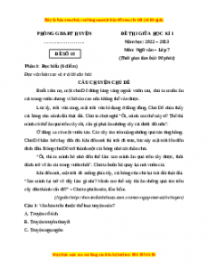 Đề thi giữa học kì 1 Ngữ Văn 7 Chân trời sáng tạo (Đề 10)