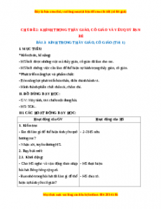 Giáo án Kính trọng thầy giáo, cô giáo Đạo đức 2 Kết nối tri thức
