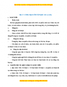 Giáo án Mĩ thuật 1 Cánh diều Cùng nhau ôn tập học kì 2
