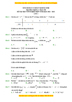 Bộ 84 đề thi thử THPT Quốc Gia Toán năm 2023 chọn lọc từ các trường