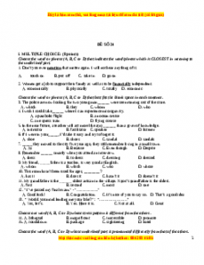 Đề thi trắc nghiệm Tiếng anh 10 năm 2022 - 2023 (Đề 24)