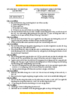 Bộ đề thi hsg Sinh học 10 cực hay có đáp án