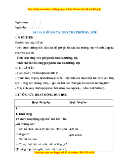 Giáo án Bài 13 Đạo đức 1 Kết nối tri thức: Giữ gìn tài sản của trường, lớp