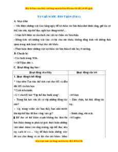 Giáo án Đạo đức 1 Chân trời sáng tạo Tự chăm sóc bản thân