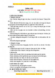 Giáo án Chuyện bên cửa sổ  (T1+2) Tiếng việt 3 Kết nối tri thức