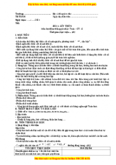 Giáo án Toán 12 học kì I Giải tích Bài 1:Lũy thừa