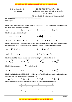 Đề thi thử THPT Quốc Gia môn Toán có đáp án (đề 9 ) - thầy Trần Công Diệu