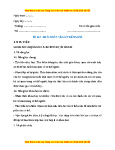 Giáo án Khái quát về cơ thể người Sinh học 8 Cánh diều