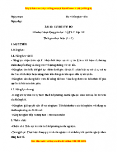 Giáo án Bài 10 Vật lí 10 Kết nối tri thức (2024): Sự rơi tự do