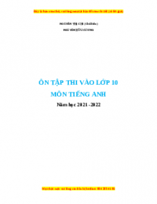 Đề luyện thi vào 10 môn Tiếng anh năm 2023 có đáp án (Đề 1)