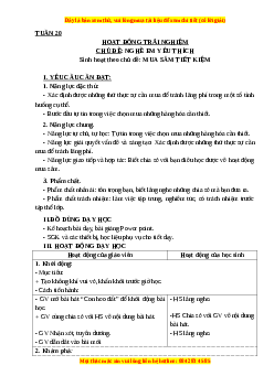 Giáo án HĐTN lớp 3 Tuần 20 Cánh diều: Mua sắm tiết kiệm