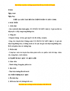 Giáo án Góc tạo bởi tia tiếp tuyến và dây cung Toán 9 Học kì 2