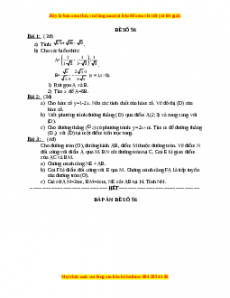 Đề thi Toán 9 học kì 1 năm 2022 - 2023 - Đề 56