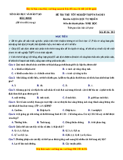 Đề thi thử Sinh học Sở Bắc Ninh lần 1 năm 2023
