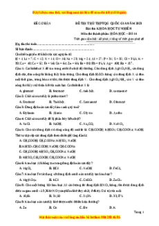 Đề thi THPT Quốc Gia Hóa năm 2023 Beeclass - Đề 24