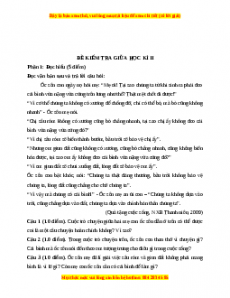 Đề thi giữa kì 2 Ngữ văn 6 Cánh diều (Đề 4)