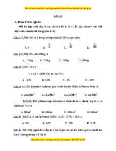 Bộ đề thi Toán 5 học kì 2 năm 2022 - 2023 - Đề 25