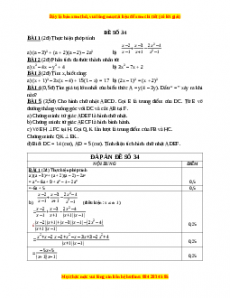 Đề thi cuối học kì 1 Toán 8 năm 2022 - 2023 - Đề 34