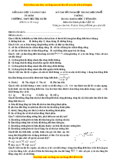 Đề thi thử Vật lí trường Bùi Thị Xuân - HCM năm 2023