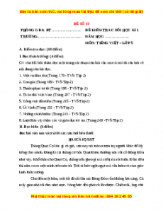 Đề thi cuối kì 2 Tiếng Việt lớp 5 năm 2023 (Đề 30)