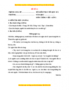 Đề thi học kì 1 Tiếng Việt lớp 2 Cánh diều - Đề 12