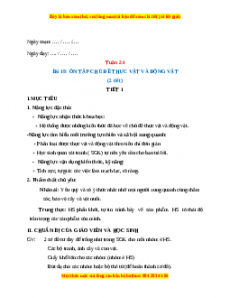 Giáo án TNXH 1 Kết nối tri thức Tuần 24