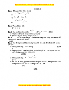 Đề thi Toán 9 học kì 1 năm 2022 - 2023 - Đề 40