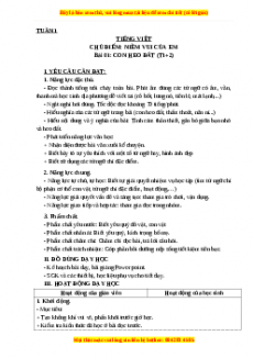 Giáo án Con heo đất (T1+2) Tiếng việt 3 Cánh diều