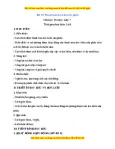 Giáo án Tin học 7 Kết nối tri thức Chủ đề 5 Bài 15 Thuật toán tìm kiếm nhị phân